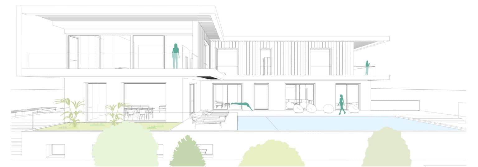 Villa VB à Tanger - étude structure tous corps d'états, porte-à-faux et auvents métalliques