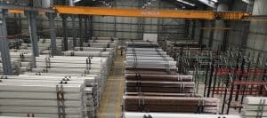 Entrepôts de stockage Industube à Tanger - charpente métallique avec pont roulant